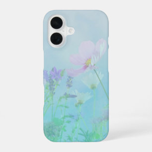 Wildflowers on Soft Blue Floral iPhone Case