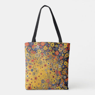 Wildflowers on Yellow Background Tote Bag