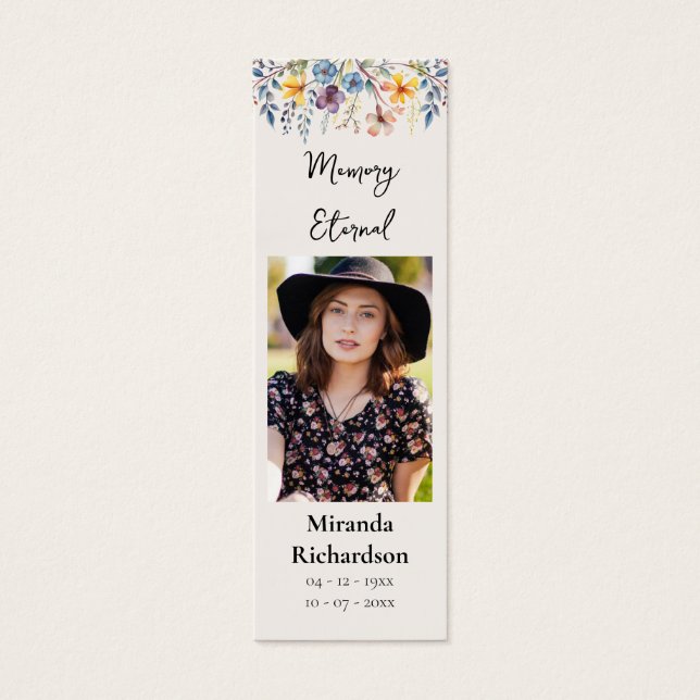 Wildflowers Orthodox Prayer Memorial Bookmark      (Front)