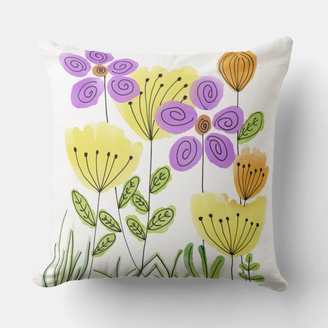 Wildflowers Outdoor Pillow (Front)