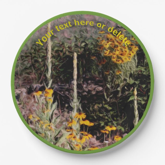 Wildflowers Painting Nature Personalized Party   Paper Plate (Front)