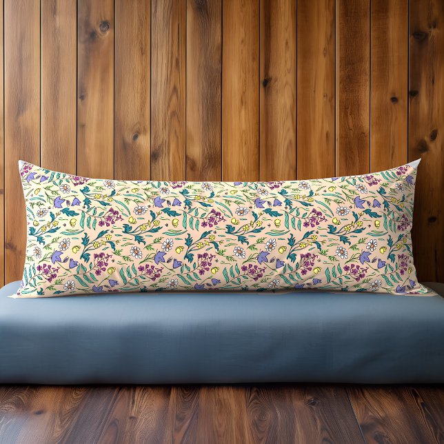 Wildflowers Peach Body Pillow (Wildflowers Peach Color Body Pillow)