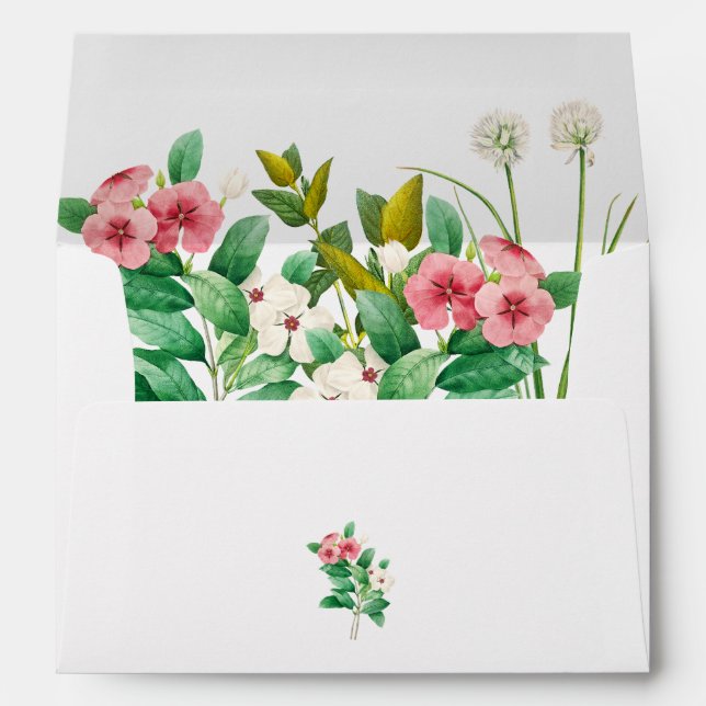 Wildflowers Periwinkle 5x7 Wedding Invitation Envelope (Back (Bottom))