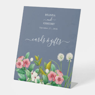 Wildflowers Periwinkle Blue Cards & Gifts Wedding Pedestal Sign