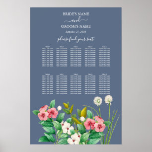 Wildflowers Periwinkle Blue Wedding Seating Chart