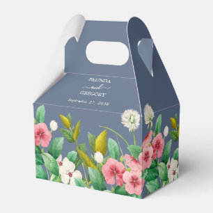 Wildflowers Periwinkle Dusty Blue Wedding   Favor Box