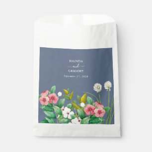 Wildflowers Periwinkle Dusty Blue Wedding Favour Bag