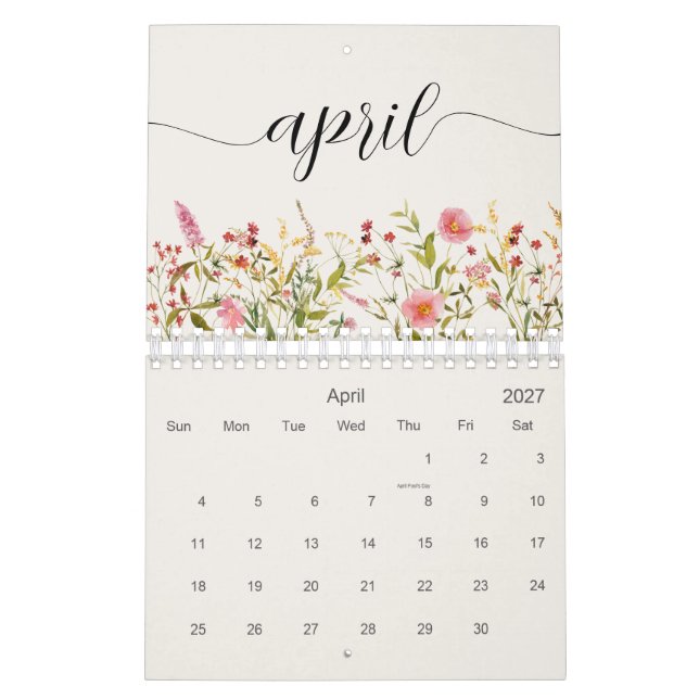 Wildflowers Personalized Calendar (Apr 2027)