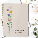 Wildflowers Personalized Planner<br><div class="desc">This floral planner features delicate watercolor wildflowers on a soft beige background. 
Easily customizable with your name and year.
Use the Design Tool to change the text size,  style,  or colour.
Girly and feminine this design is perfect for home,  business,  school,  and college.
Original Watercolor © Michele Davies.</div>