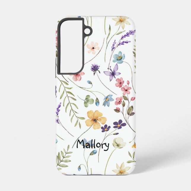 Wildflowers Personalized Samsung Galaxy S22 Case (Back)