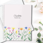 Wildflowers Personalized Script Name Pink Planner<br><div class="desc">This floral planner is decorated with hand-drawn wildflowers and stylish script typography on a soft pink background.
Easily customizable with your name and year.
Use the Design Tool to change the text size,  style,  or colour.
Original Drawing © Michele Davies.</div>