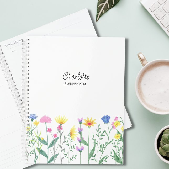 Wildflowers Personalized Script Name Planner (Creator Uploaded)