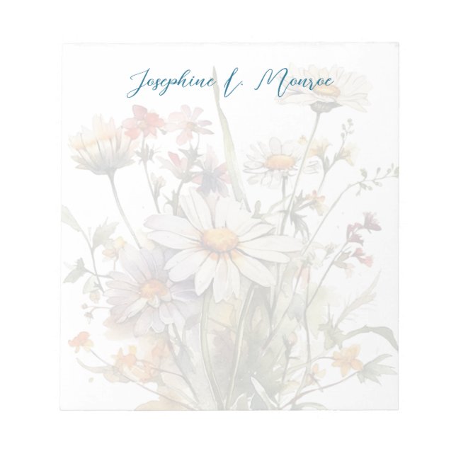 Wildflowers Personalized Writing Notepad (Front)