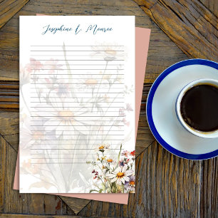 Wildflowers Personalized Writing Paper Lined