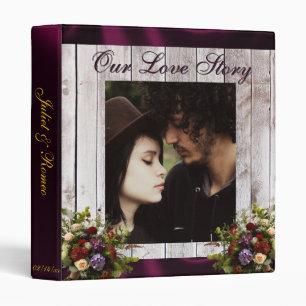 Wildflowers, Photo & Purple Ribbon Wedding Album 2 Binder