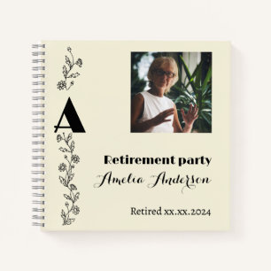 Wildflowers photo retirement beige guest book
