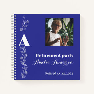 Wildflowers  photo retirement blue guest book