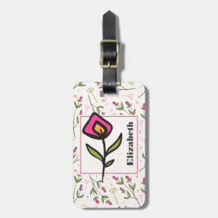Wildflowers - Pink and Orange Petals Personalized Luggage Tag