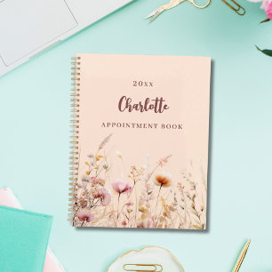 Wildflowers pink peach name appointments 2026 planner