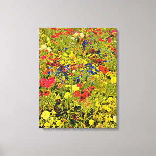 Wildflowers poppies colourful flower festival canvas print