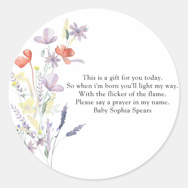 Wildflowers - Prayer candle label (Front)