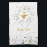 wildflowers  queen bee kitchen towel<br><div class="desc">please note this is a printed product with no real foil</div>