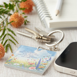 Wildflowers & Quote Keychain