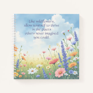 Wildflowers & Quote 	 Notebook