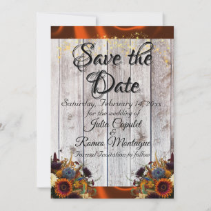 Wildflowers, Ribbon & Lights - Copper Save The Date