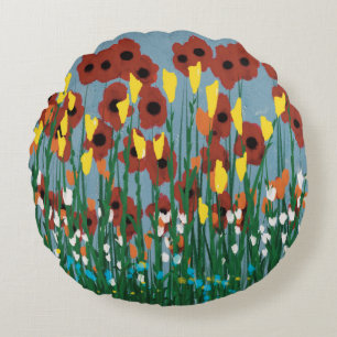 Wildflowers Round Pillow