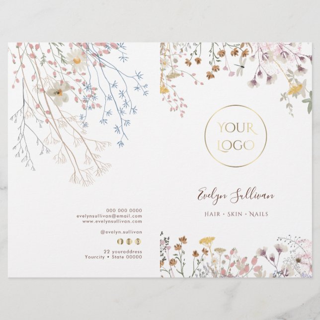 Wildflowers service menu brochure (Front)