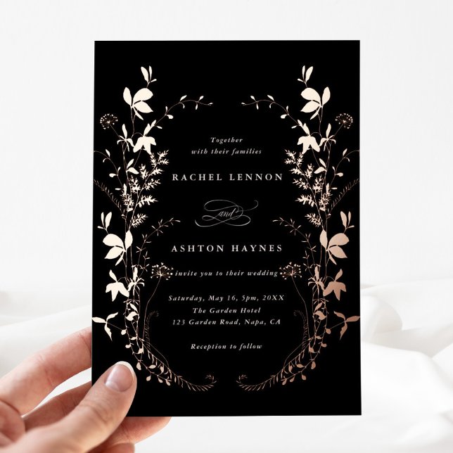Wildflowers Silhouette Black Wedding Rose Gold (Creator Uploaded)