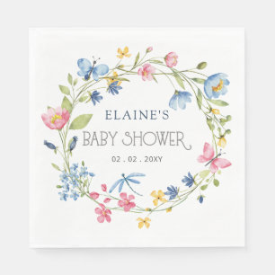 Wildflowers Spring Blossoms Floral Baby Shower Napkin
