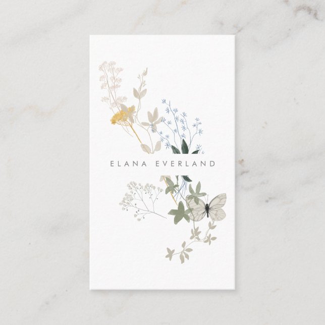 Wildflowers Spring Elegant Minimalist Ladies Appointment Card (Front)