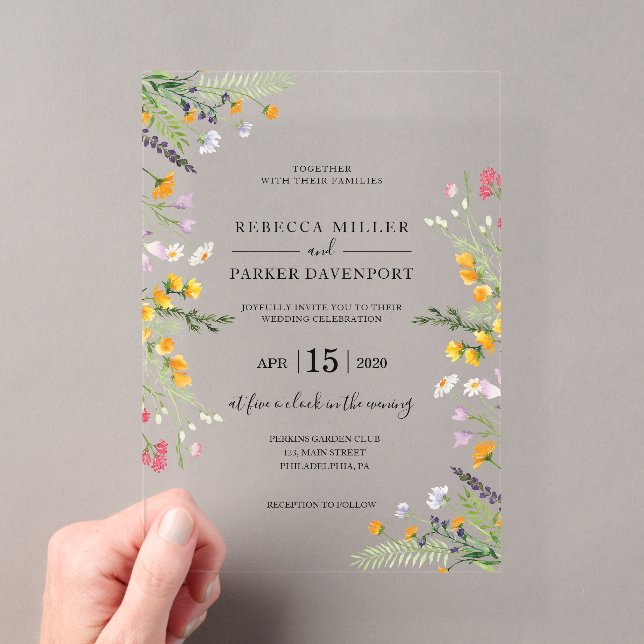 Wildflowers spring modern Wedding invitation (Insitu (Handheld))