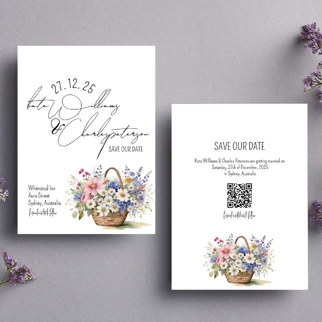 Wildflowers Spring Summer Fall Save the date Invitation (Creator Uploaded)