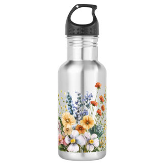 Wildflowers stainless steel water bottle.  532 ml water bottle