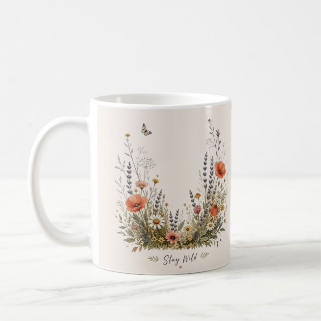 Wildflowers Stay Wild Coffee Mug (Left)