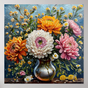 🌸 Wildflowers Still Life Rustic Meadow Floral  Poster
