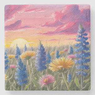 Wildflowers Stone Coaster