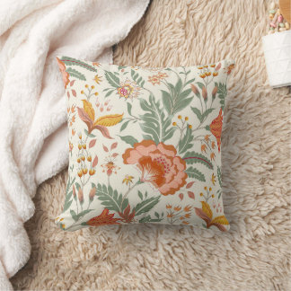 Wildflowers Summer Floral Throw Pillow