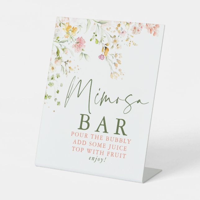 Wildflowers Summer Meadow Mimosa Bar Sign (Front)