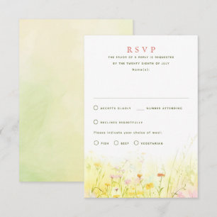 Wildflowers Summer Wedding RSVP Cards
