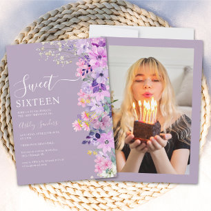 Wildflowers Sweet 16 Birthday Celebration Invitation