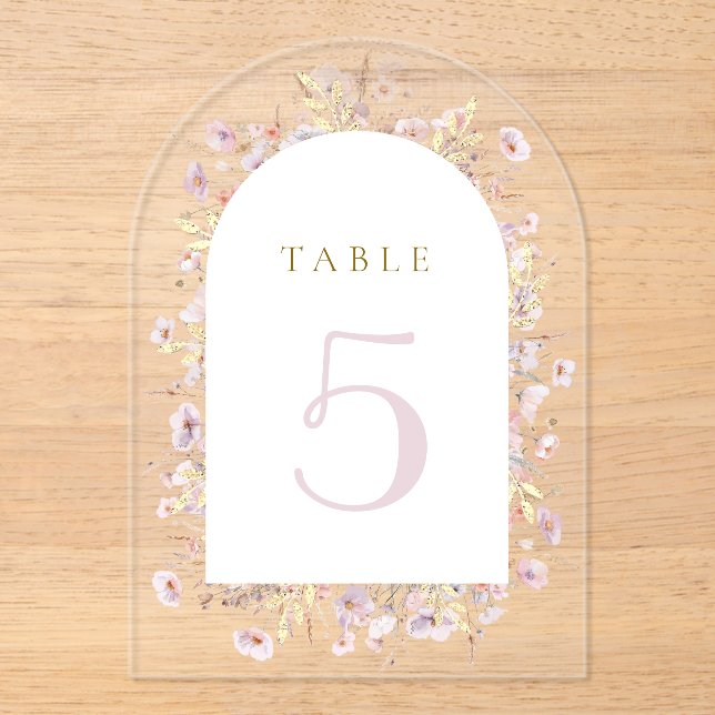 wildflowers table number (Front)