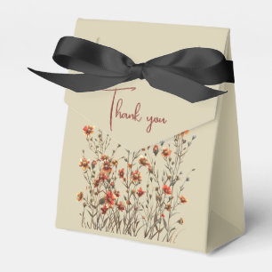Wildflowers Thank You Wedding Gift  Favor Box