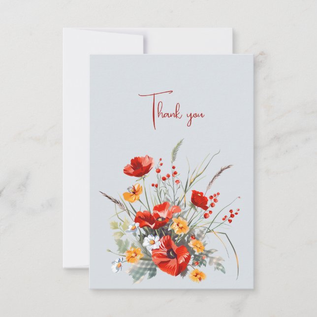  Wildflowers Thank You Wedding Gift Monetary (Front)