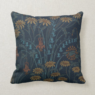 Wildflowers Vintage Floral Throw Pillow