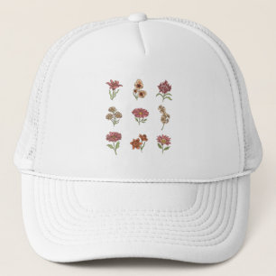 Wildflowers Vintage Flowers Botanical Trucker Hat