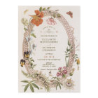 Wildflowers Vintage Wedding Invitation Mauve Rose